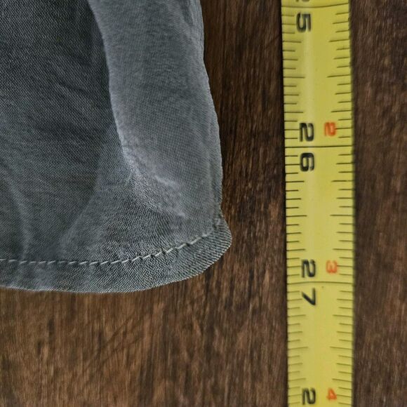 Giorgio Armani Blouse Womens Green Semi Sheer Colorblock Two-Toned Button Front - Picture 12 of 13